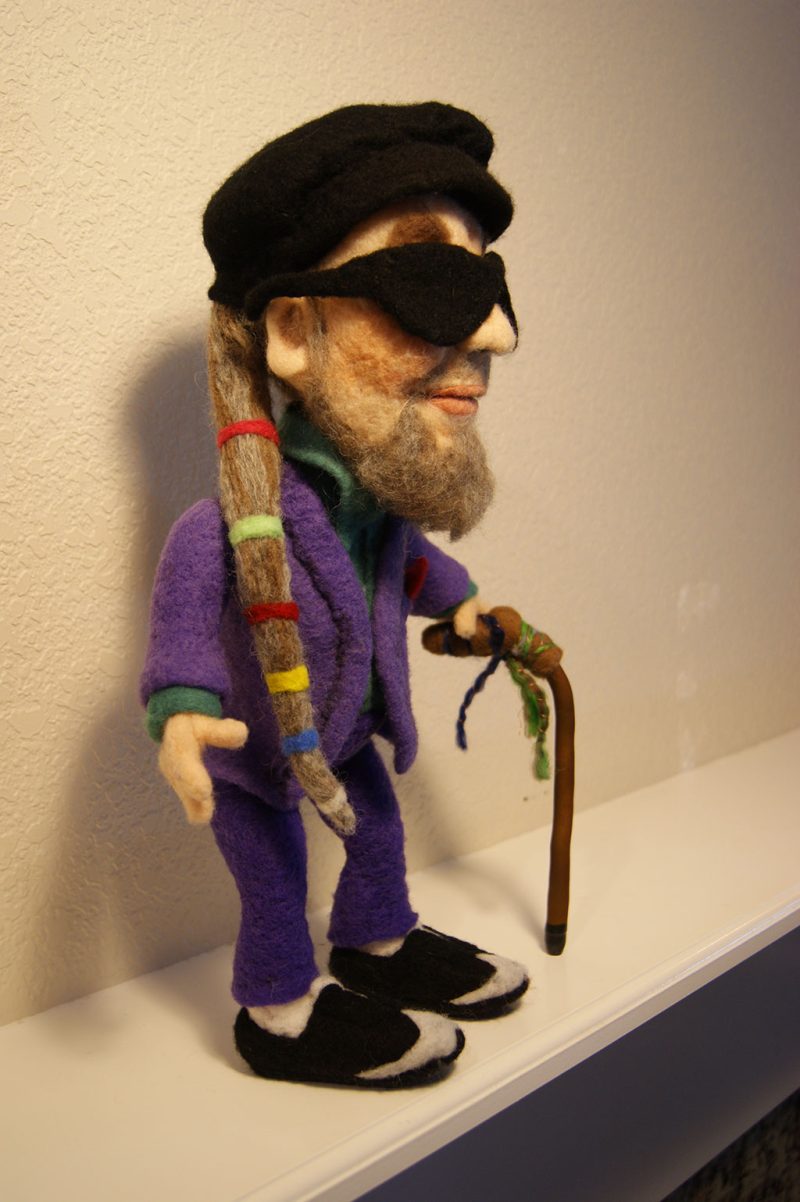 dr john figure caricature doll - needle felted by kay petal - felt alive