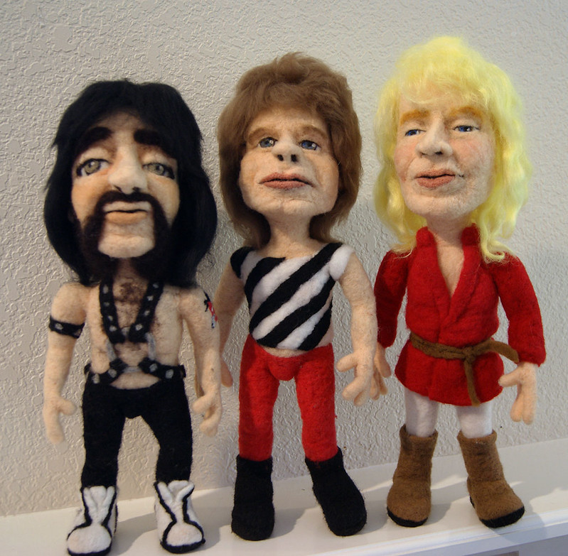 Introducing Spinal Tap. Needle Felted Dolls by Kay Petal Felt Alive